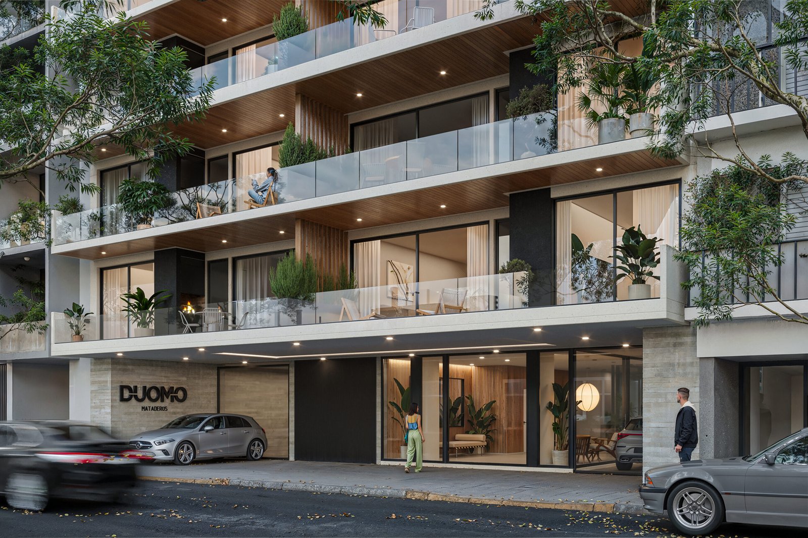 Edificio residencial moderno con balcones